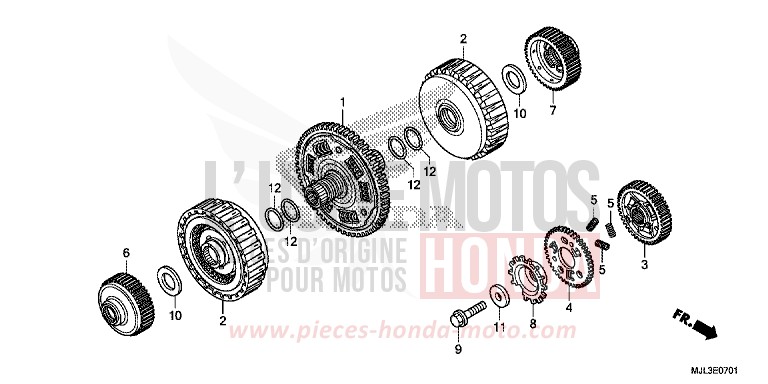 EMBRAYAGE (NC700XD/750XD) de NC750X DCT SWORD SILVER METALLIC (NHA95) 2014